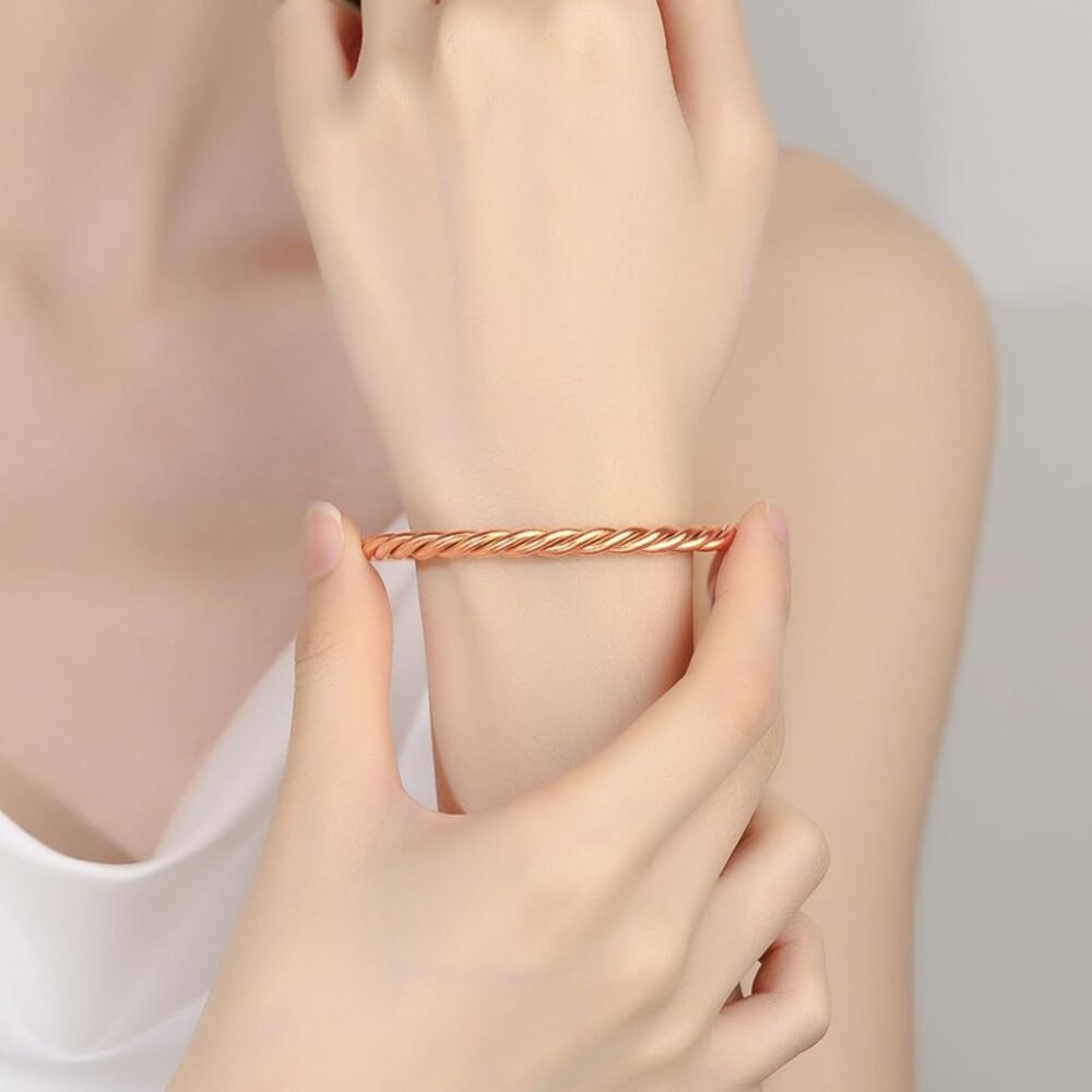 Artisan Crafted Solid Copper Bracelet - Twisted B… - image 2